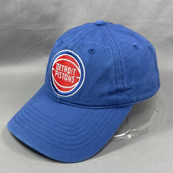 Detroit Pistons NBA Strap Back Cap Hat Blue Basketball Athletic Logo Dad Mens - Picture 2 of 12